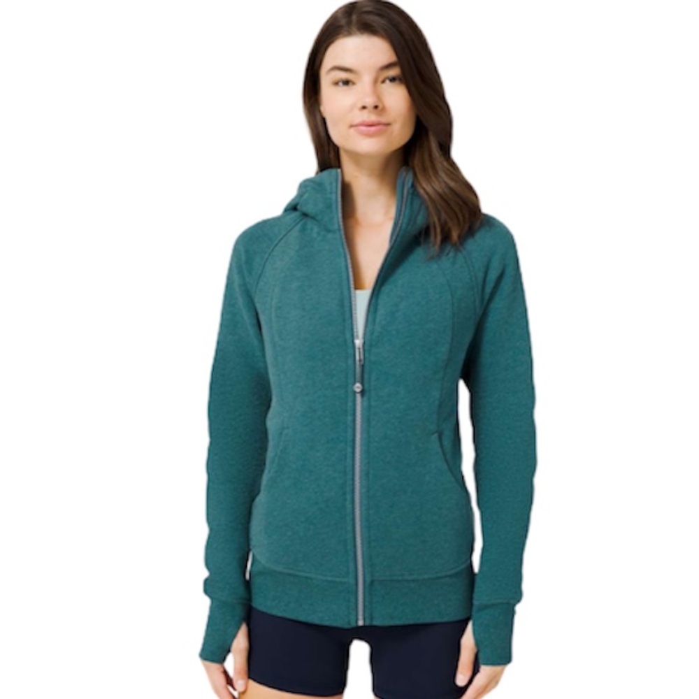 Lululemon Scuba Light Cotton Full Zip Fleece Hoodie In
Heathered Desert Teal
